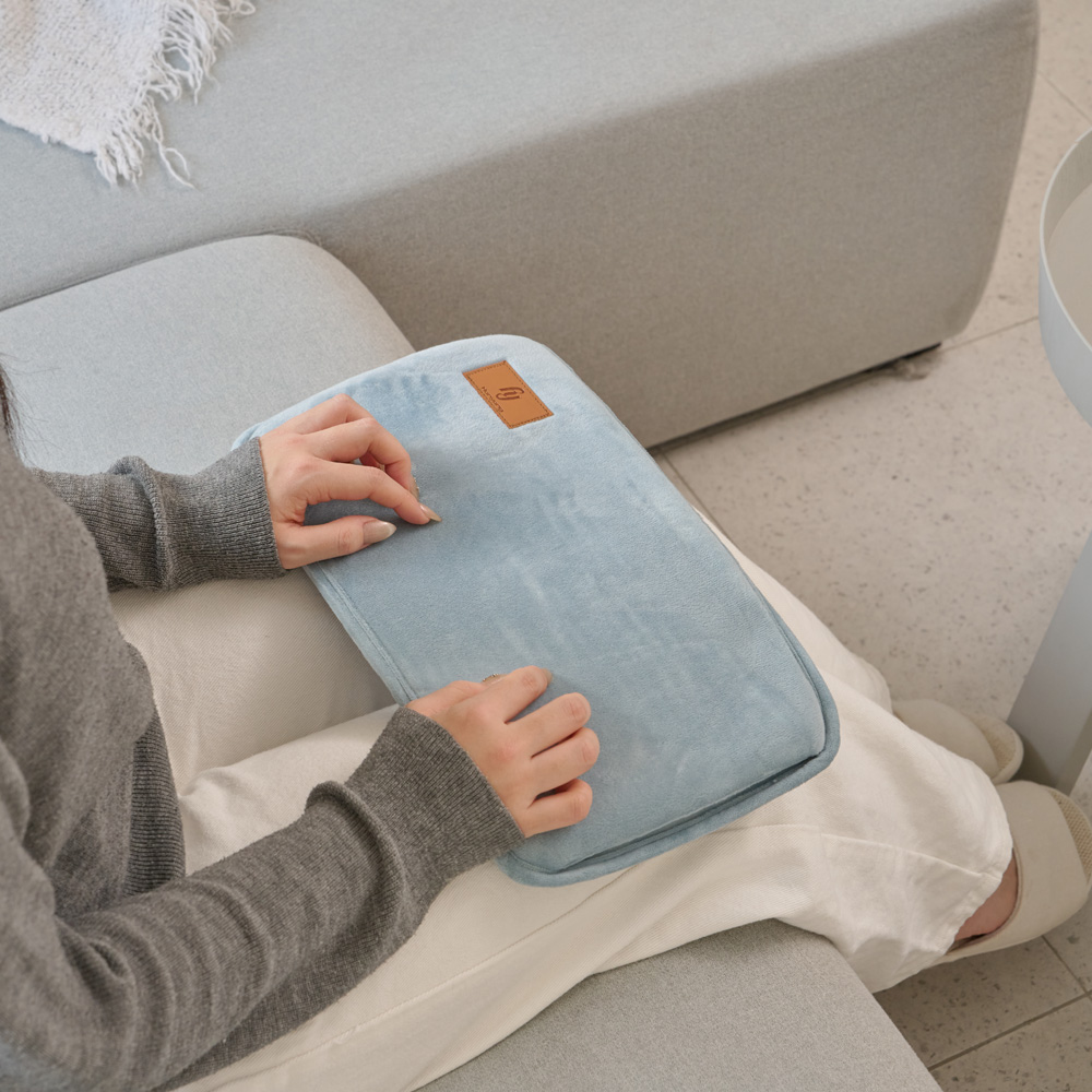 대형 파우치 온수 온열 찜질기 충전식 전기 찜질팩 복부 배 허리 생리통 그레이