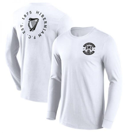 [해외]하이버니안 루프 그래픽 긴팔 티셔츠 상의 유니폼 저지 - 화이트 남성용
