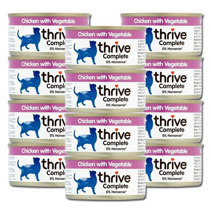 쓰라이브 컴플리트 주식캔 치킨&야채 75g 12개입 고양이 습식사료 - 메인 이미지
