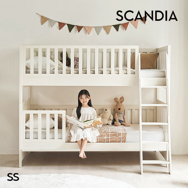 스칸디아 시몬 프리미엄 원목 분리형 어린이 이층침대(100T 매트리스+100T 매트리스)(방수커버 증정)