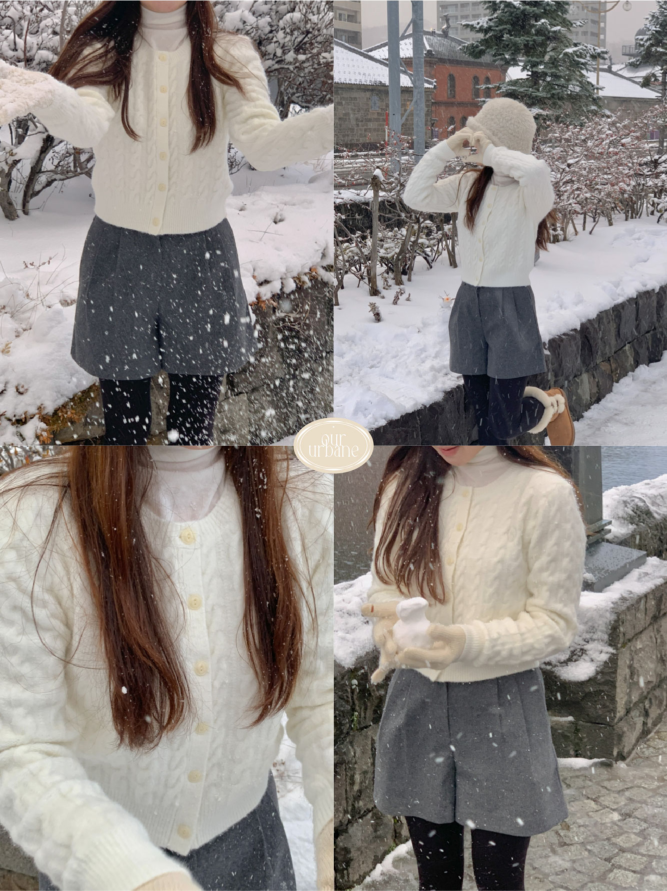 ✨후기극찬!💕URBANE MADE💕 조이 크롭 케이블 알파카 꽈배기 가디건 (3c) 상세 이미지 22