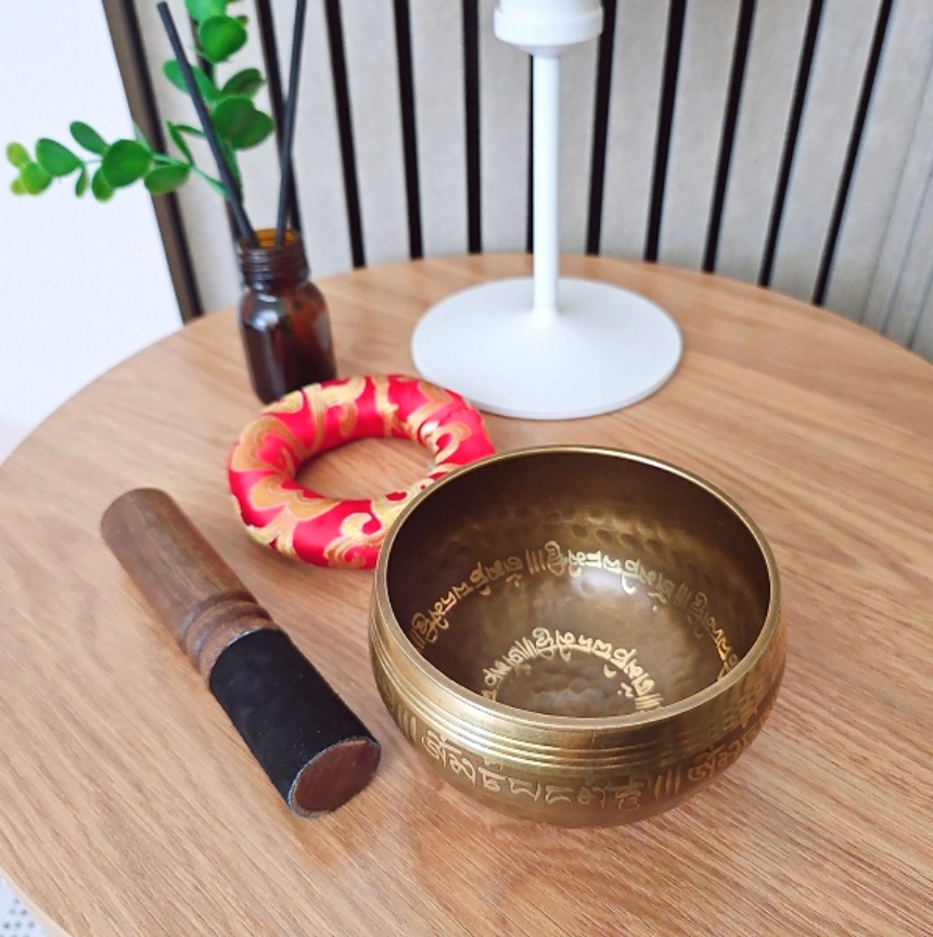 아티스트힐러 싱잉볼 요가종 명상종 풀문 씽잉볼 프리미엄S 9.5cm세트 이미지 4