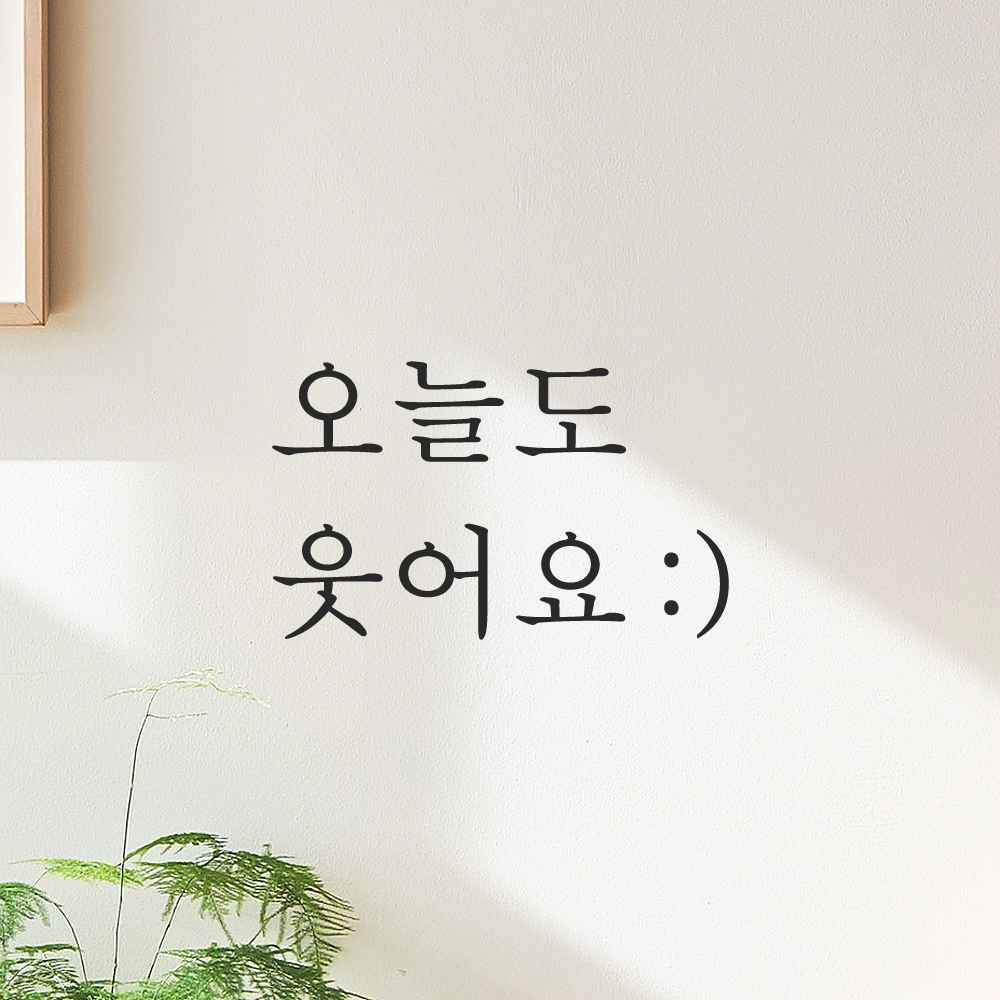 레터링 스티커 오늘도 웃어요 스마일 검정 S 현관문 거울 이미지 6
