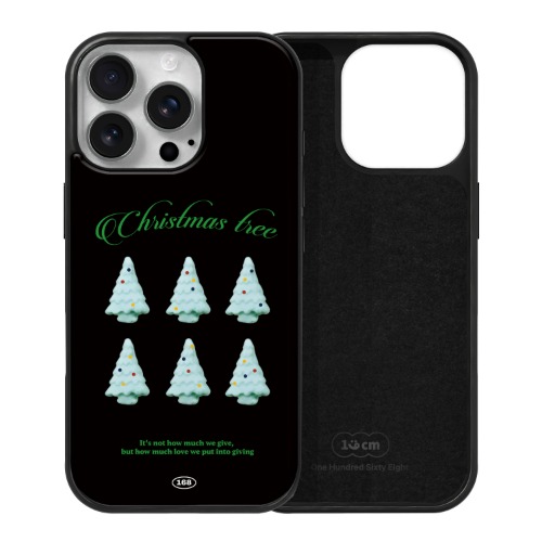 아이폰16 프로 케이스 하드 스웨이드 그린 크리스마스 트리 - 상세 이미지 2