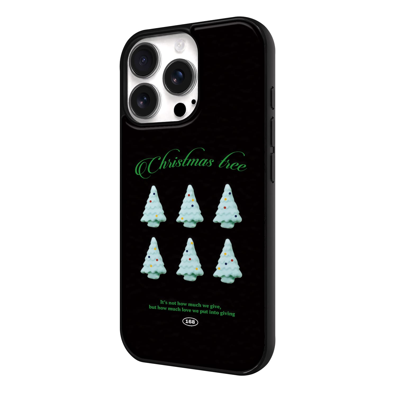아이폰16 프로 케이스 하드 스웨이드 그린 크리스마스 트리 - 상세 이미지 4