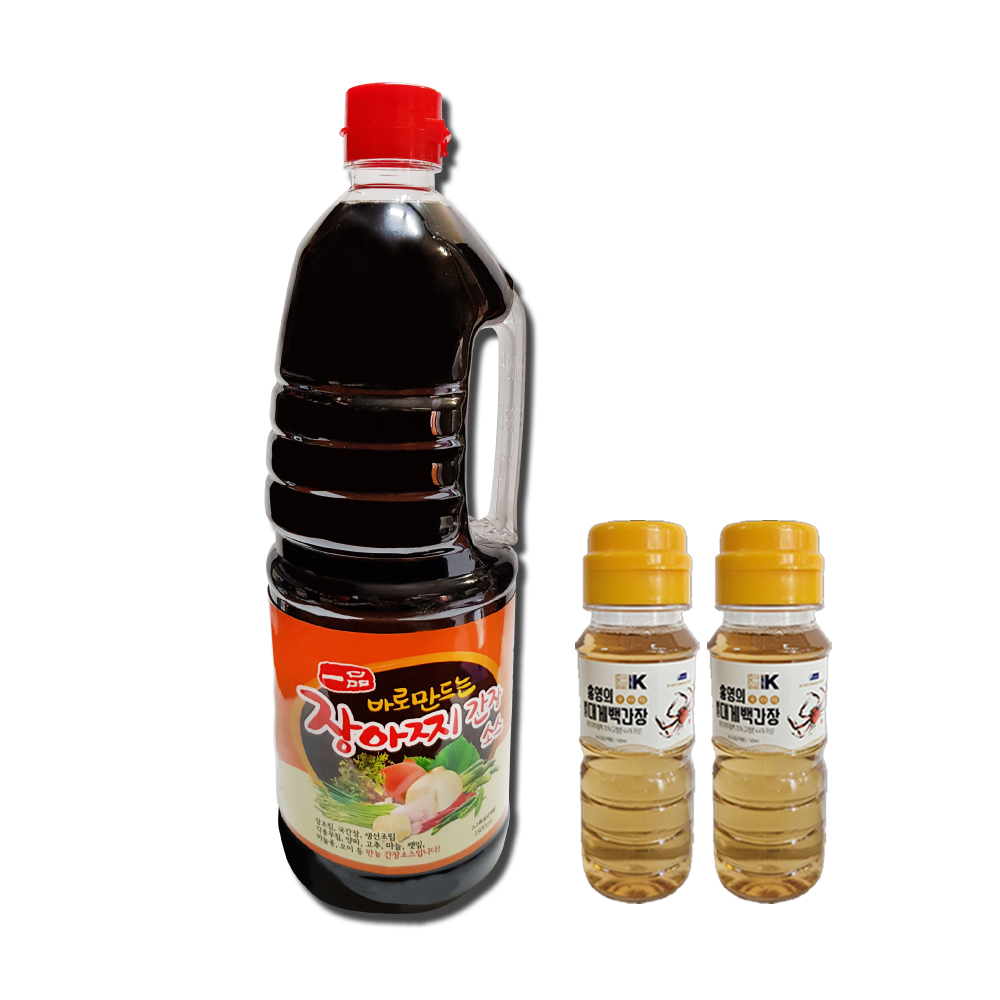 일촌 광야 바로만드는 장아찌간장1.8L/홍영의 붉은대게백간장100ml 2개 - 상품 이미지