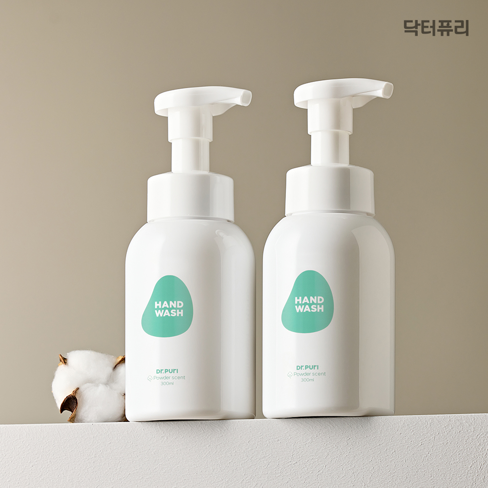 닥터퓨리 거품형 핸드워시 300ml 파우더향 돌잔치 답례품 알러젠프리 300ml, 2개 - 상품 이미지