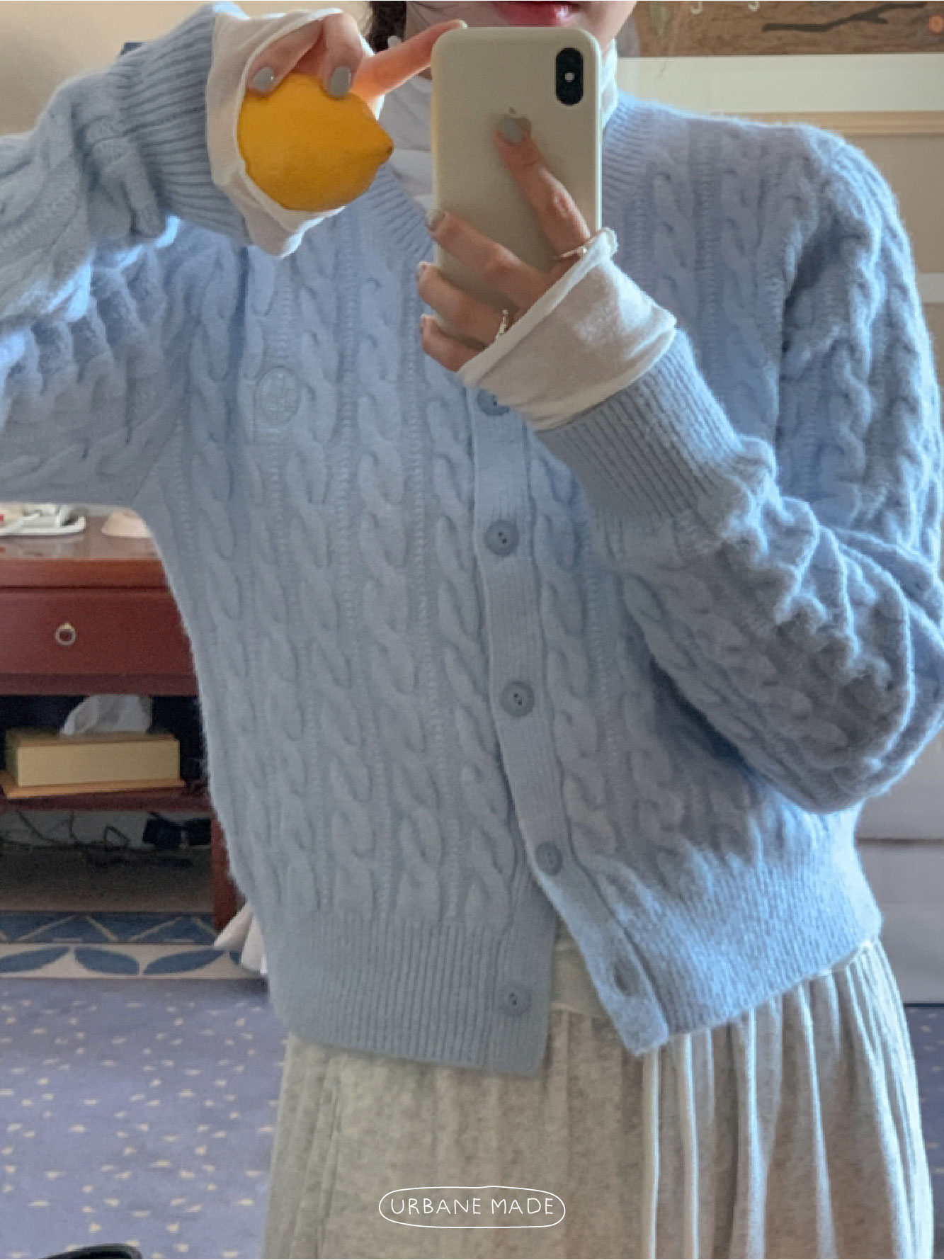 ✨후기극찬!💕URBANE MADE💕 조이 크롭 케이블 알파카 꽈배기 가디건 (3c) 상세 이미지 26