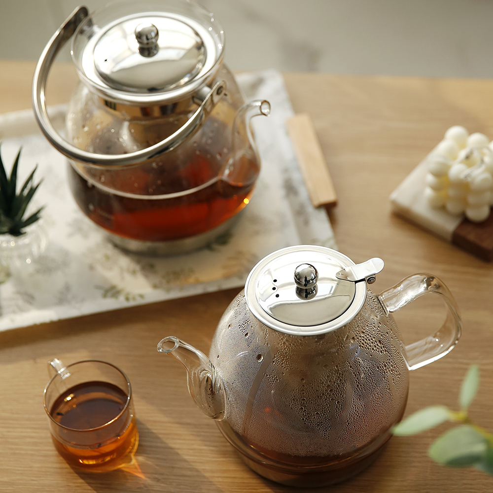 인덕션 유리주전자 차끓이는 약탕기 보리차 거름망 IH 전용 내열 유리 티팟 1.2L 이미지 8