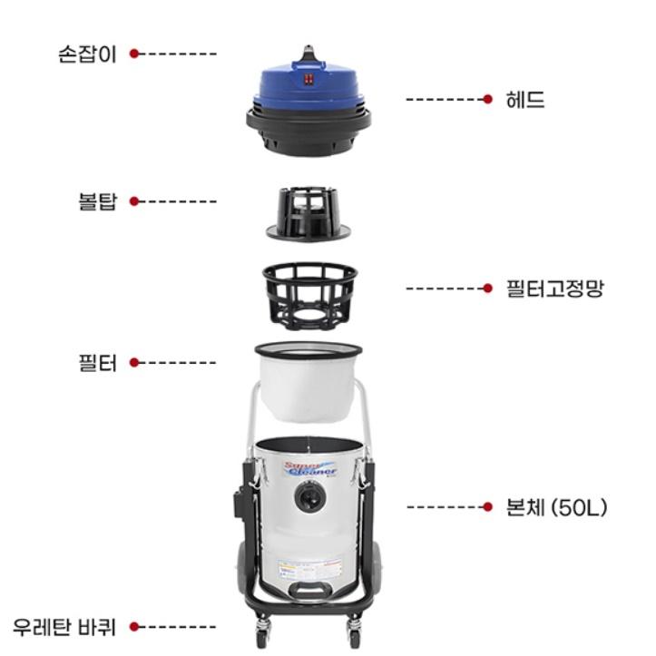 습식청소기 50L 공장청소 건습식 흡입력좋은업소용청소기 이미지 6