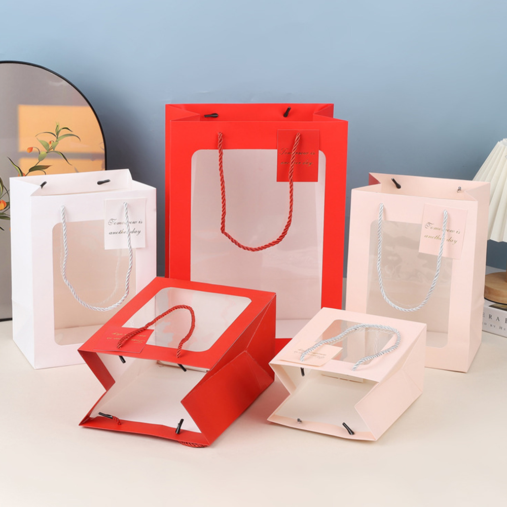 투명창 쇼핑백 구디백 답례품 선물포장 꽃 화분 10개 제품 이미지