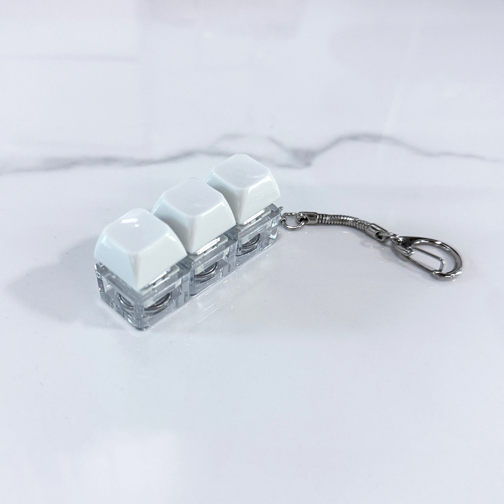 LED 키캡 열쇠고리 키링 스위치 딸깍이 선물 차키키링 화이트 3구 - 상세 이미지 2