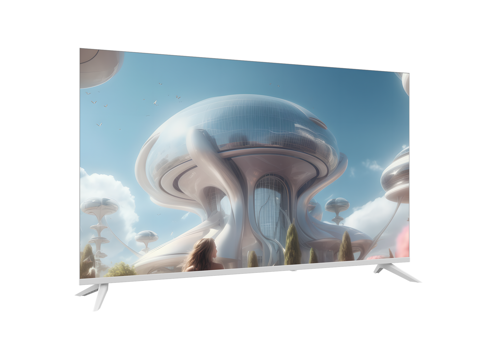 와이드뷰 QLED 127cm(50인치) UHD 4K TV 화이트색상 구글 스마트TV QWGE50UT1 단품 택배 - 상세 이미지 3