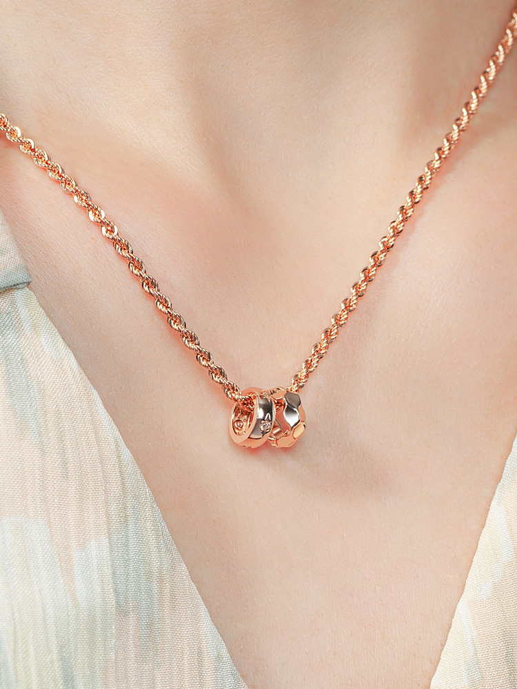 14K18K 델로참 골드펜던트 DIY 레이어드 원통형 큐빅 목걸이참 헥사곤 도넛 - 상세 이미지 2