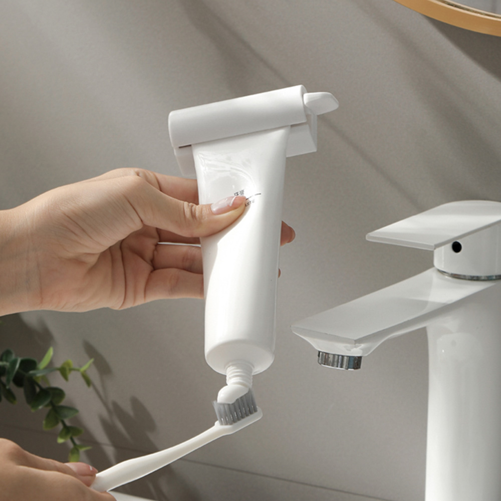 [단독] 1+1 탈부착 자석 치약걸이 튜브링거 태엽식 무타공 치약 정리 디스펜서 거치대