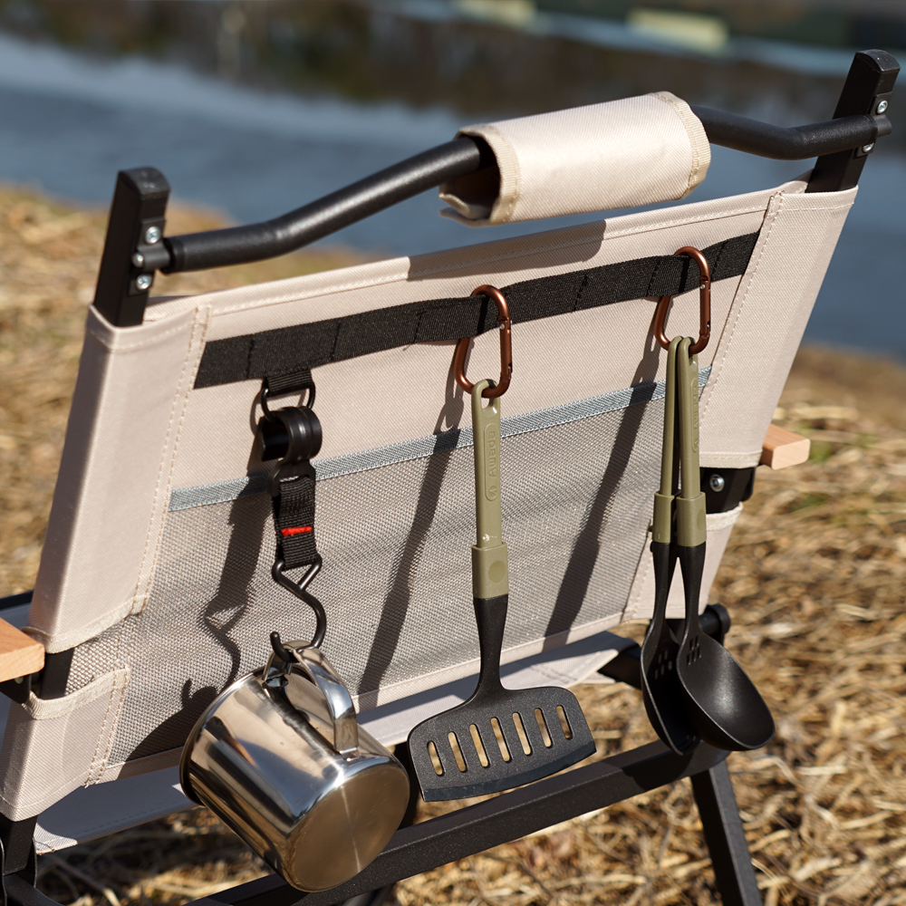 로티캠프 감성 휴대용 경량 로우체어 접이식 캠핑의자 M, 탄, 2개