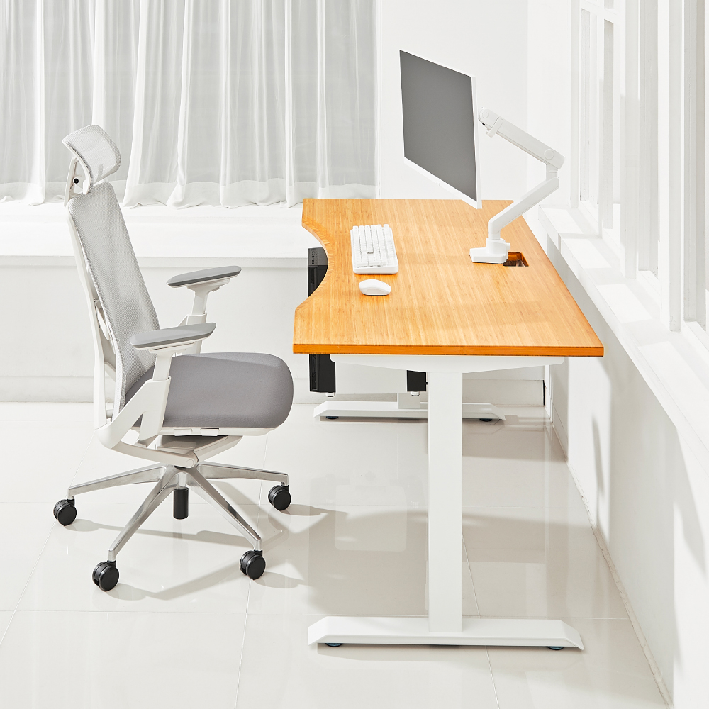 루나랩 원목 컴퓨터 게이밍 책상 1인용 스트라이프 일반 화이트 1200mm