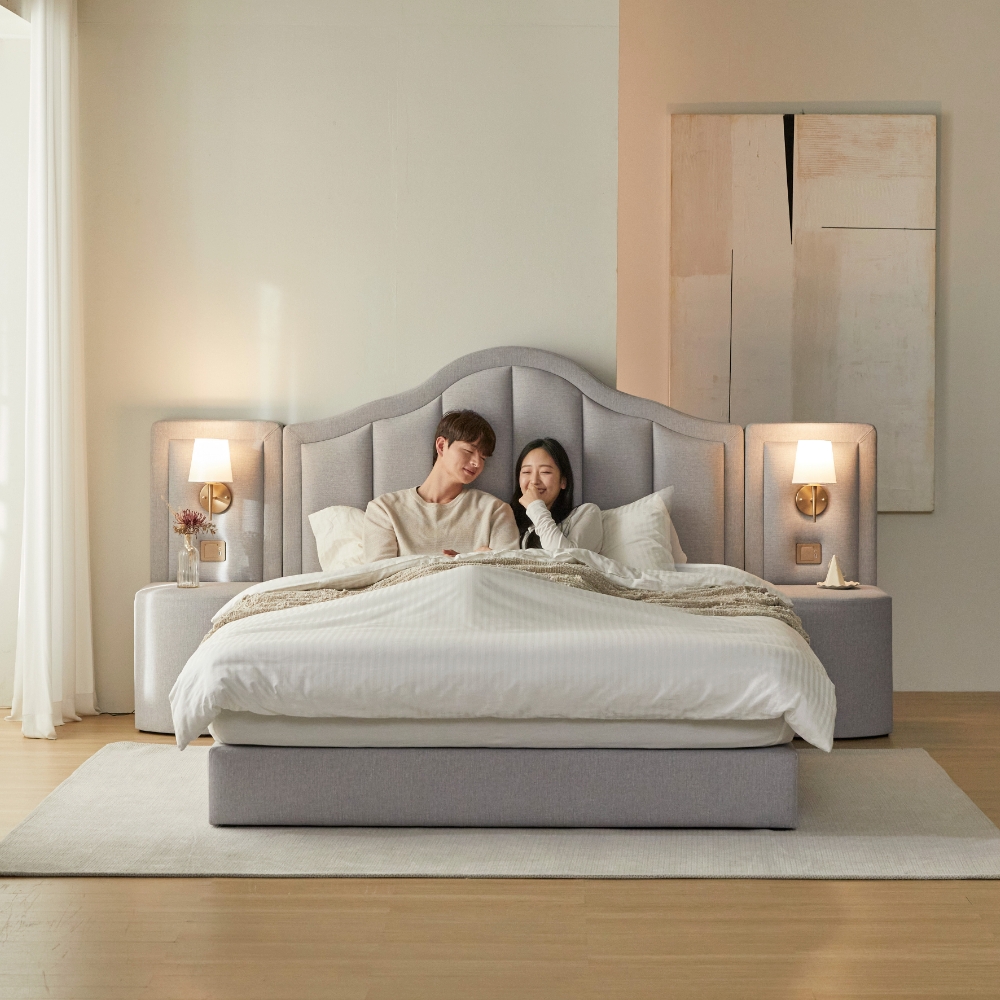 에덴느 루체 호텔침대 프레임 신혼부부 안방 호텔식 호텔형 조명 패브릭 라지킹 1700