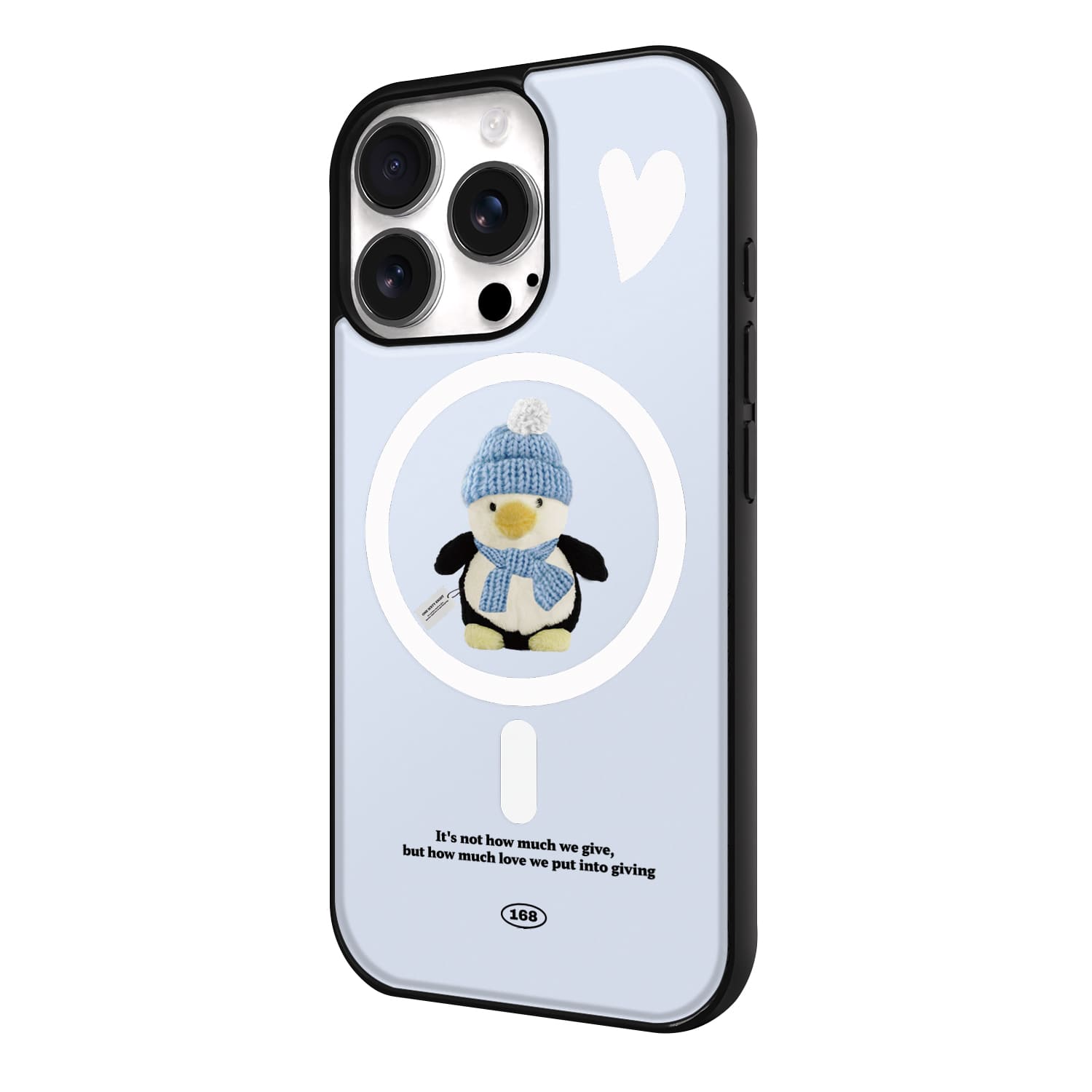 아이폰16 프로 맥세이프 케이스 커플 스웨이드 라벨 펭구 블루 - 상세 이미지 3