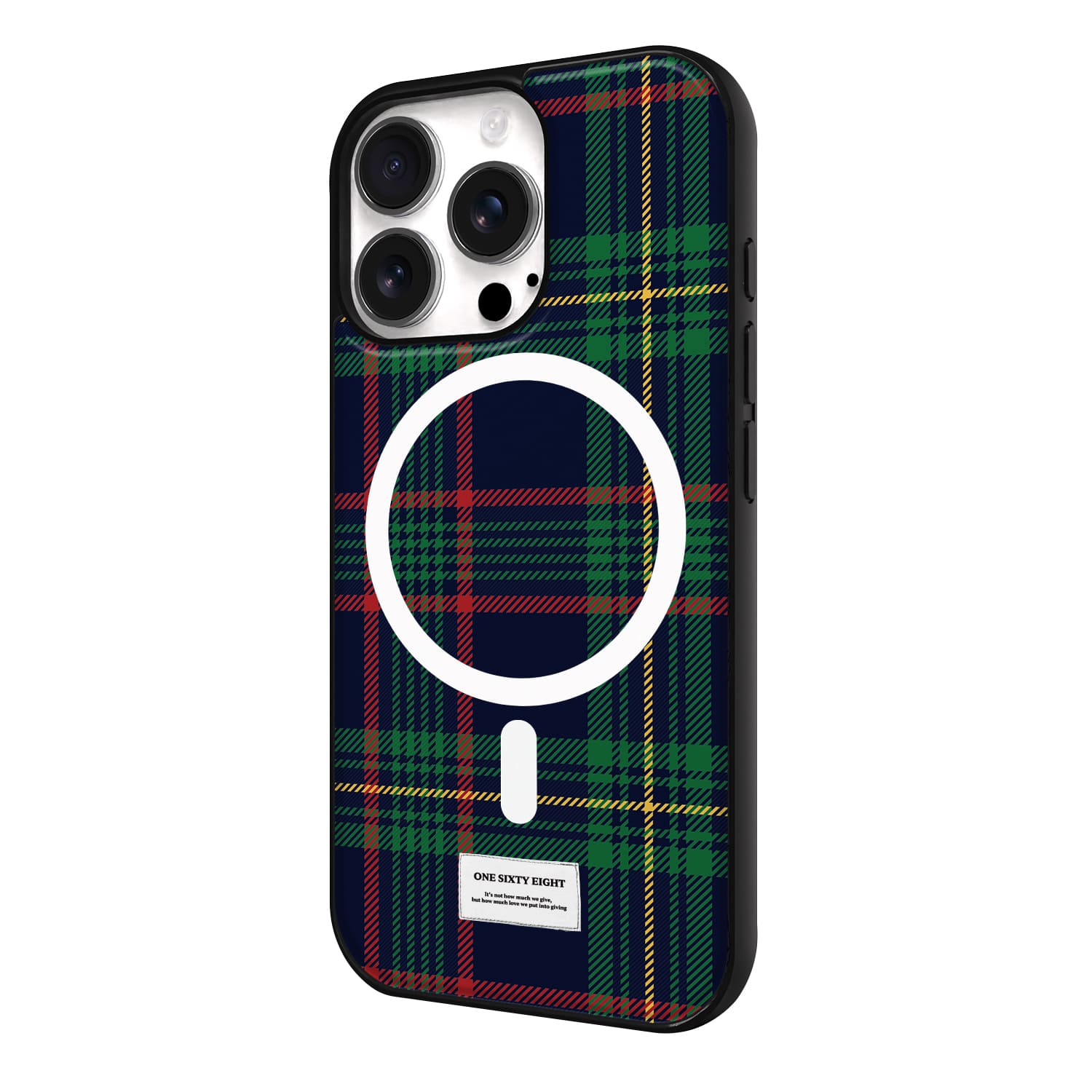 아이폰16 프로 케이스 맥세이프 하드 스웨이드 빈티지 무드 체크 - 상세 이미지 3