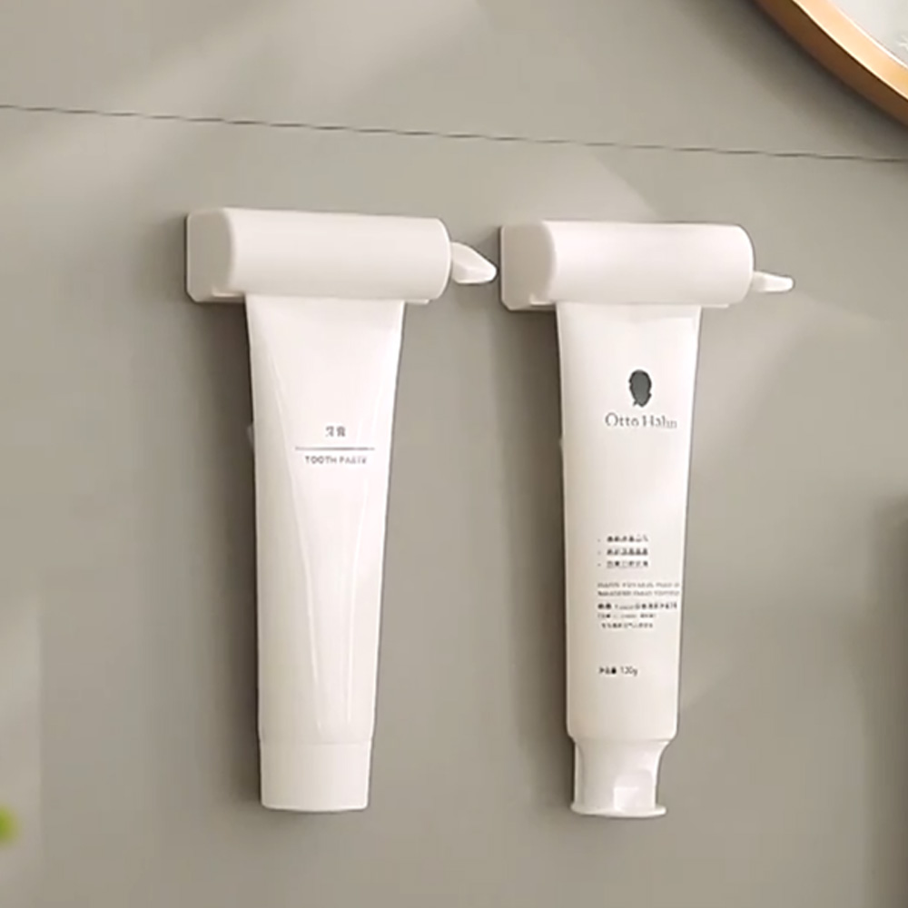 [단독] 1+1 탈부착 자석 치약걸이 튜브링거 태엽식 무타공 치약 정리 디스펜서 거치대