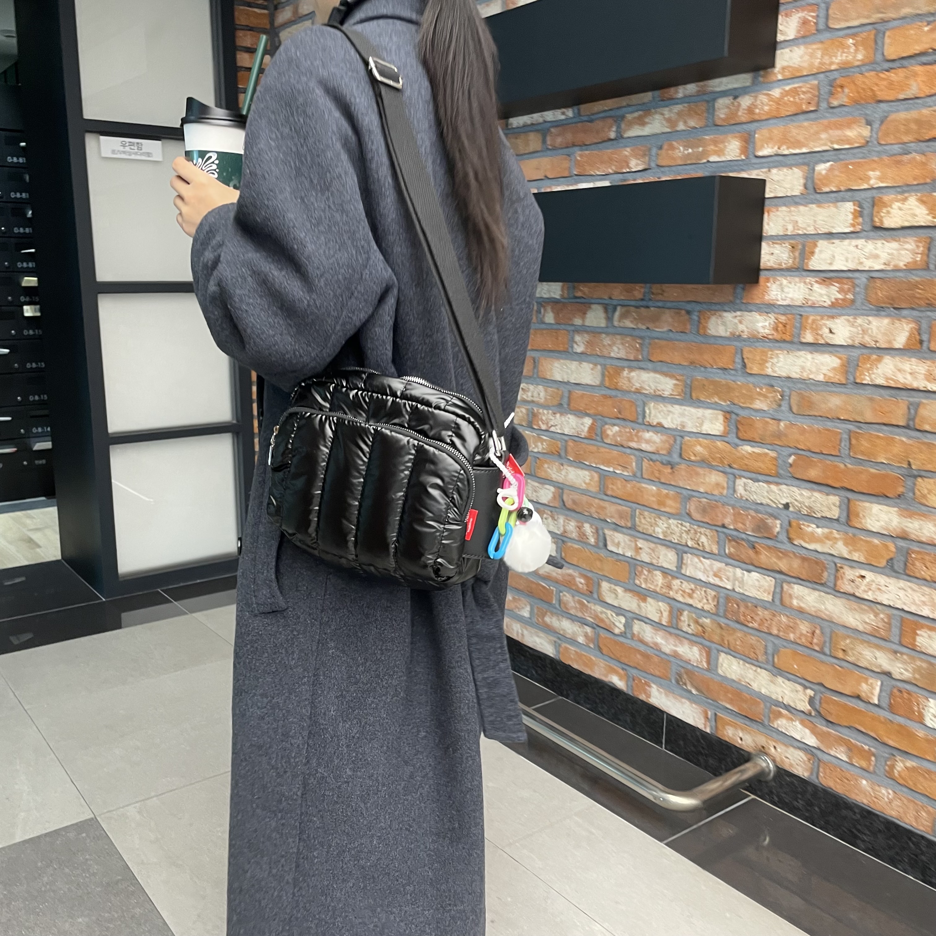 mddas 구름 패딩가방 여성 숄더백 호보 데일리 퀼팅 보부상 가방 나일론 미니 겨울