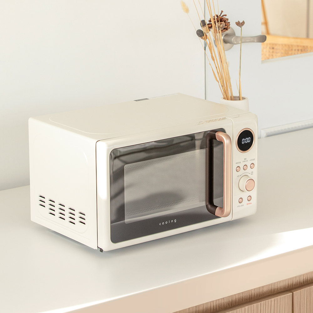 쿠잉 레트로 전자렌지 MM-ER20A 크림 전자랜지 미니 소형 원룸 가정용