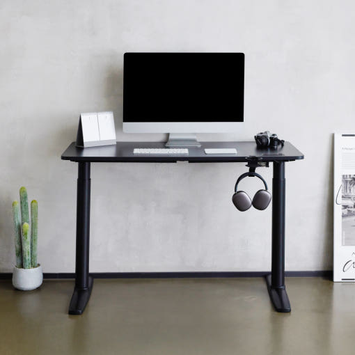 루나랩 싱글 모터 라운드 모션데스크 블랙 1200