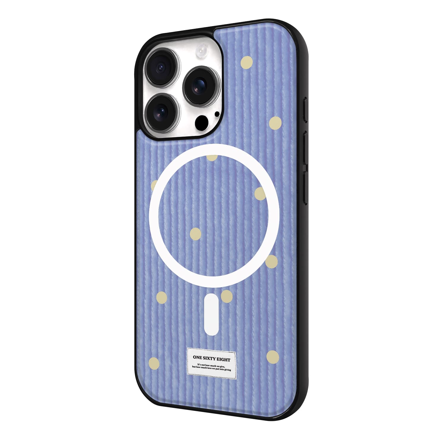 아이폰16 프로 맥세이프 케이스 하드 스웨이드 옐로우 도트 패턴 - 상세 이미지 3