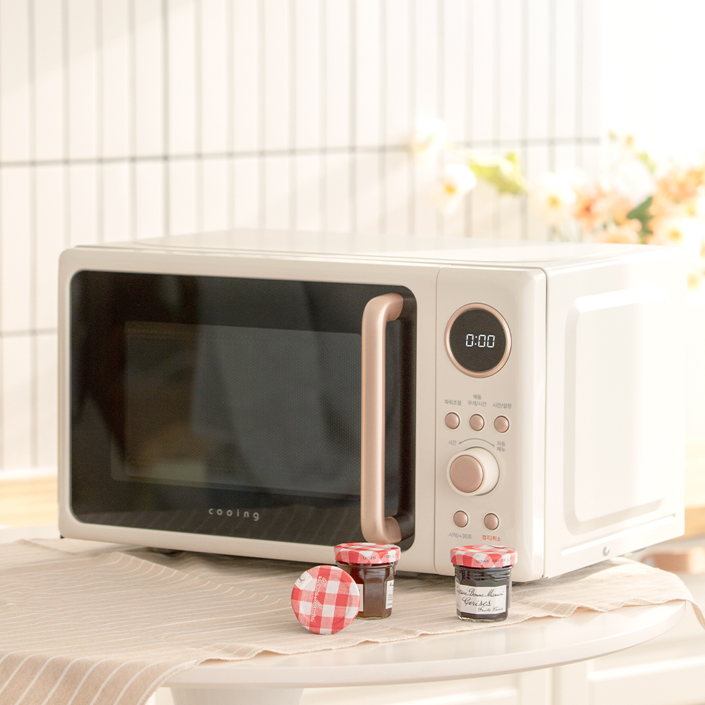 쿠잉 레트로 전자렌지 MM-ER20A 크림 전자랜지 미니 소형 원룸 가정용