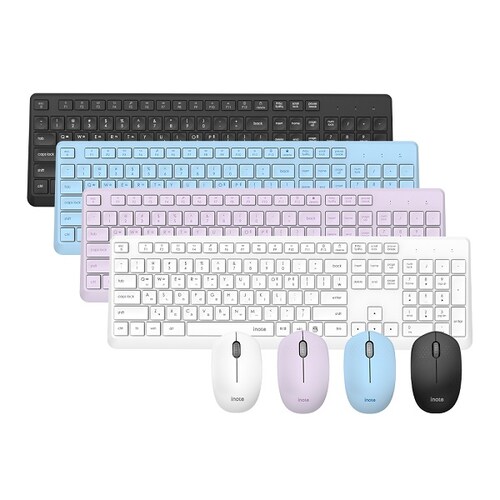 아이노트 KM730R 저소음 무선 키보드 마우스 세트 키스킨포함 - 메인 이미지
