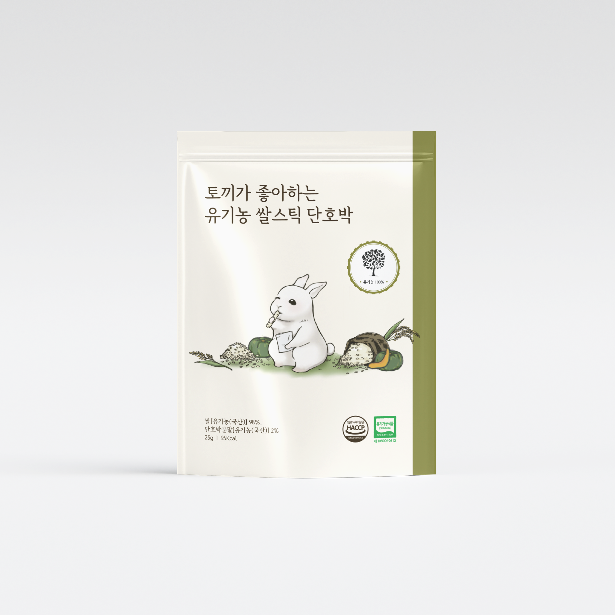 [14:00 이전 주문 당일 출고] [앨리스] 토끼가 좋아하는 유기농 쌀스틱 아이 간식 떡벙 쌀과자 롱스틱 단호박, 25g, 1개