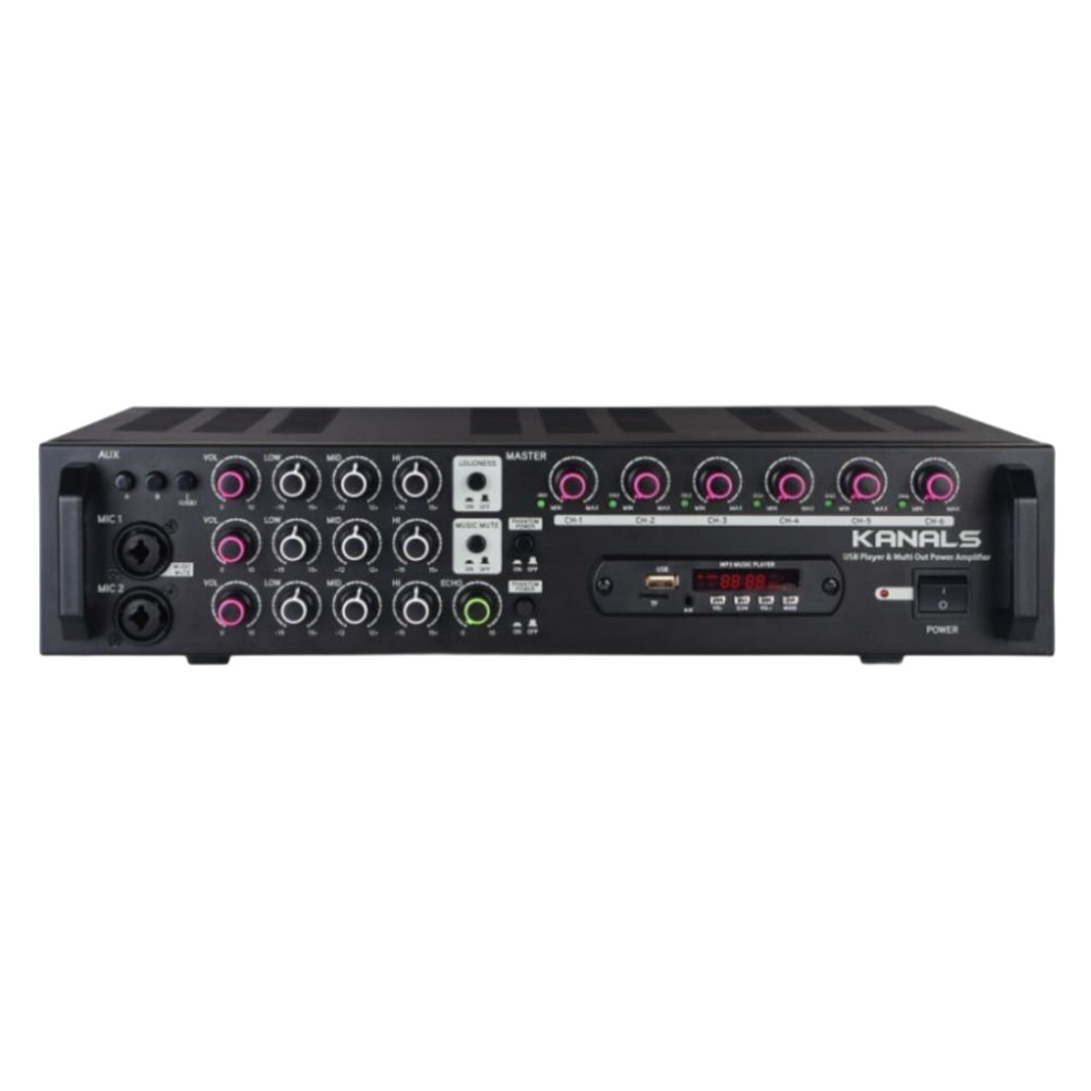 카날스 EMA-600N 6채널 600W USB 블루투스 매장 카페 PA앰프 - 상품 이미지