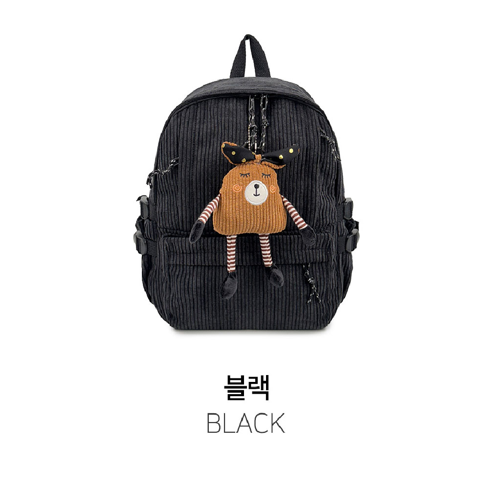 가벼운 골덴 코듀로이 백팩 대학생 직장인 여성 엄마 나들이 외출 가을 겨울 백팩 가방 - 상세 이미지 3