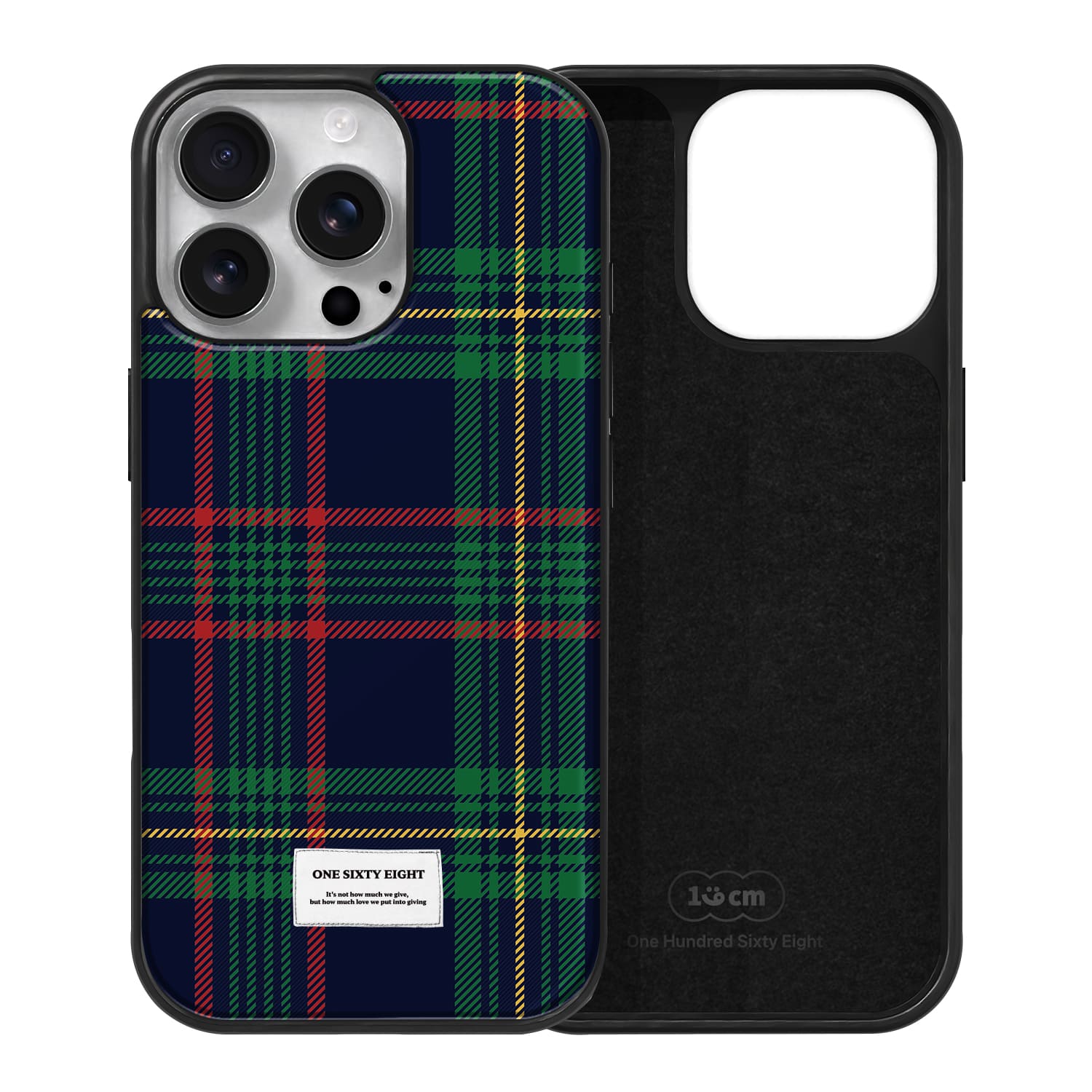 아이폰16 프로 케이스 맥세이프 하드 스웨이드 빈티지 무드 체크 - 상세 이미지 2