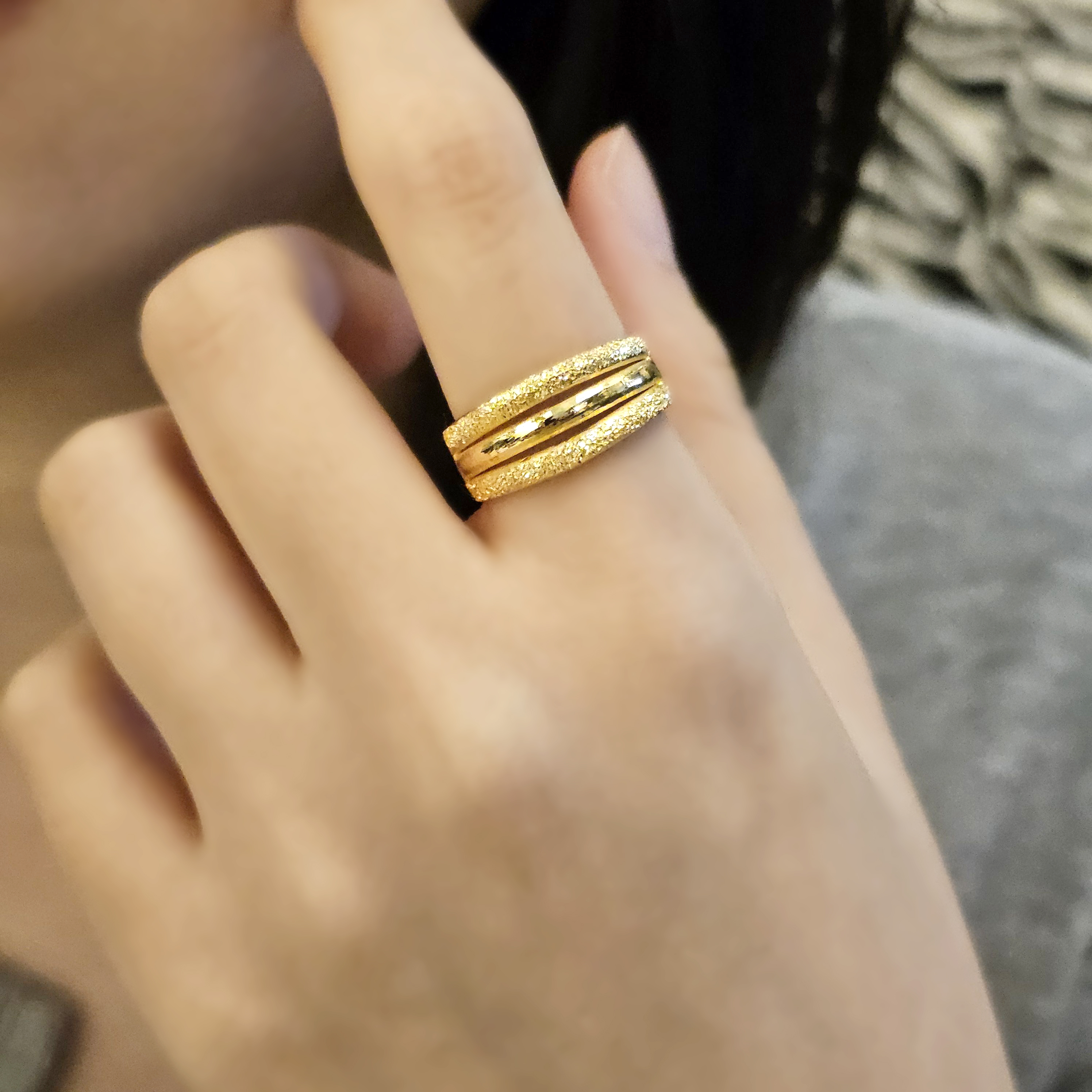 24k 세줄 쌍가락지 여자 순금반지 이미지 7