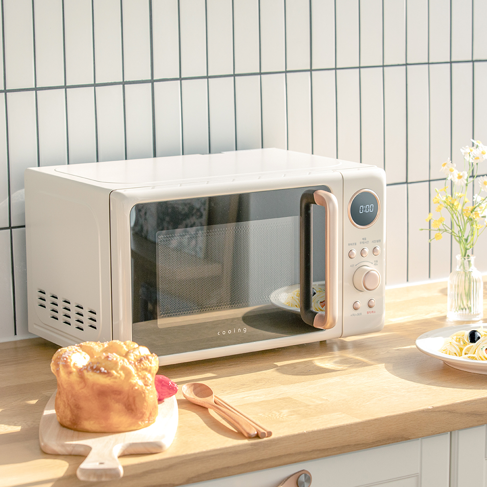 쿠잉 레트로 전자렌지 MM-ER20A 크림 전자랜지 미니 소형 원룸 가정용
