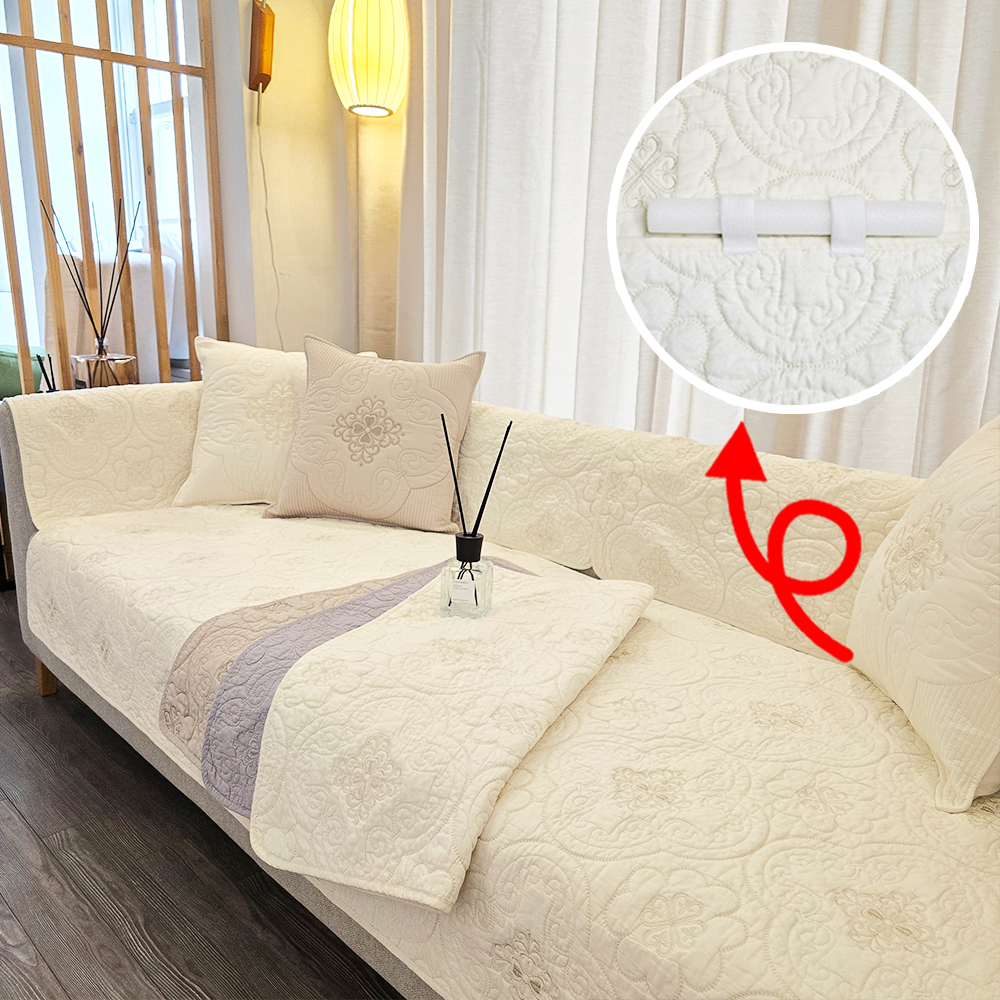 쇼파패드 넓은 돌 흙 소파 매트 토퍼 순면 커버 덮개 깔개 사계절 화이트 70x150