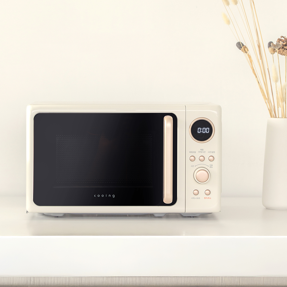쿠잉 레트로 전자렌지 MM-ER20A 크림 전자랜지 미니 소형 원룸 가정용
