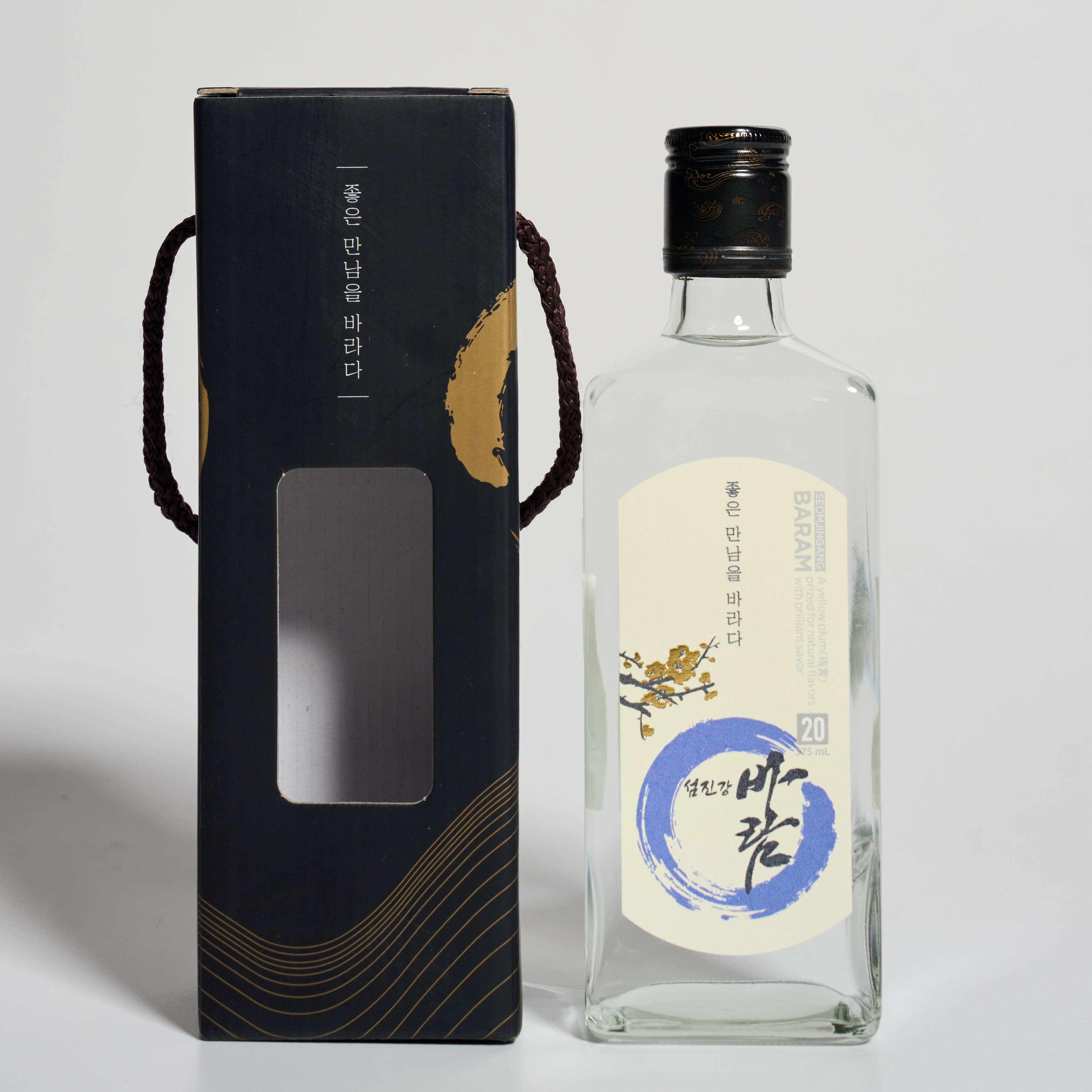 섬진강바람 백자 20도 375ml 매실증류주 옹기숙성 섬진강의봄 (케이스 포함) - 메인 이미지
