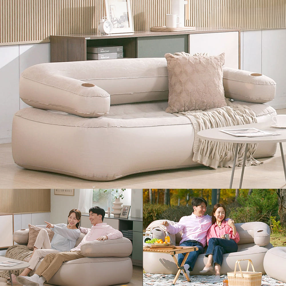 엑스킹 자동 에어쇼파 간이 소파 침대 캠핑용 아웃도어 공기 의자 자동펌프