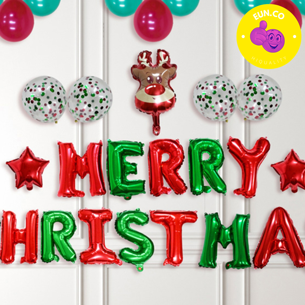 크리스마스 파티용 풍선 레터링 메리크리스마스 홈파티
