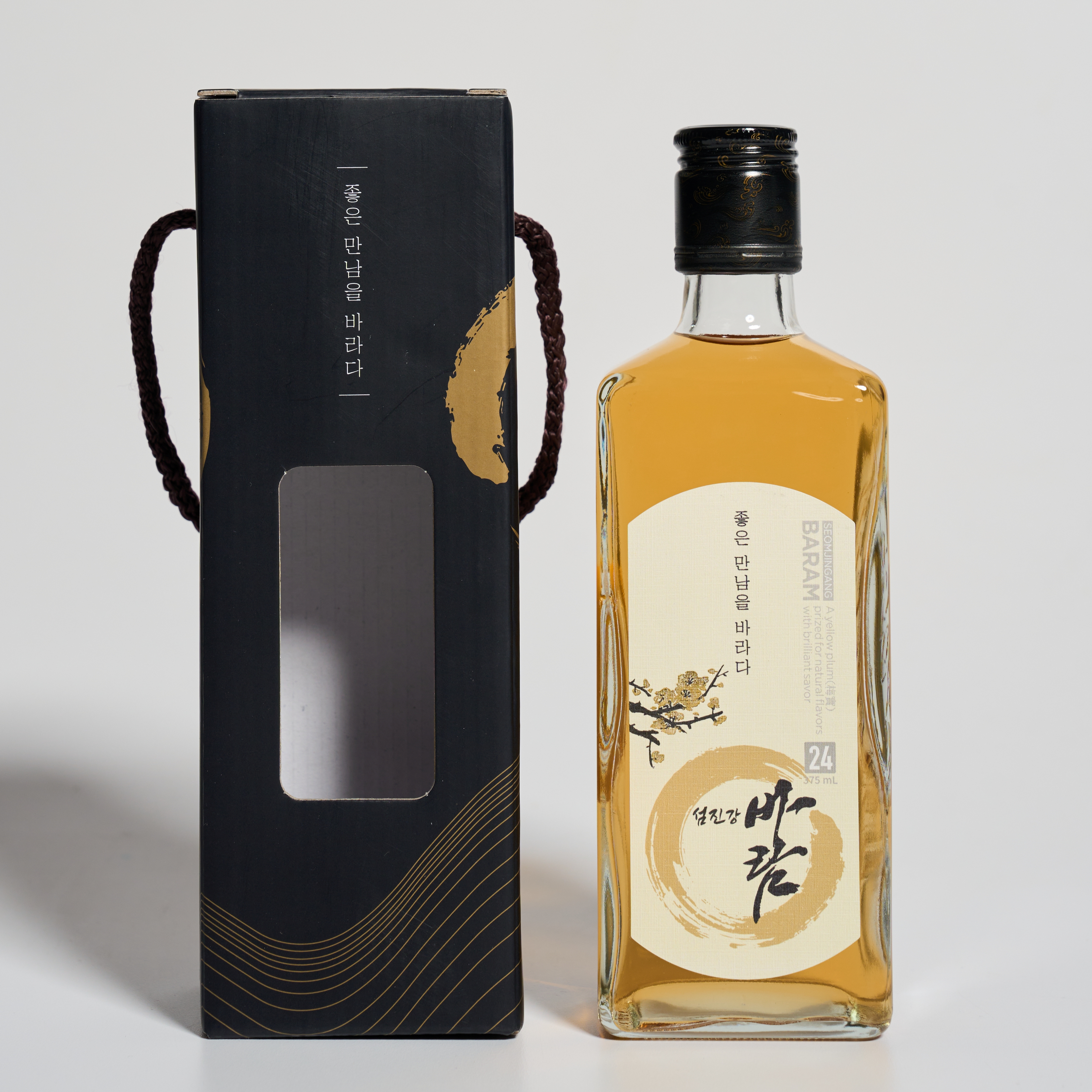 섬진강바람 오크 24도 375ml 매실증류주 브랜디 섬진강의봄 (케이스 포함) - 상품 이미지