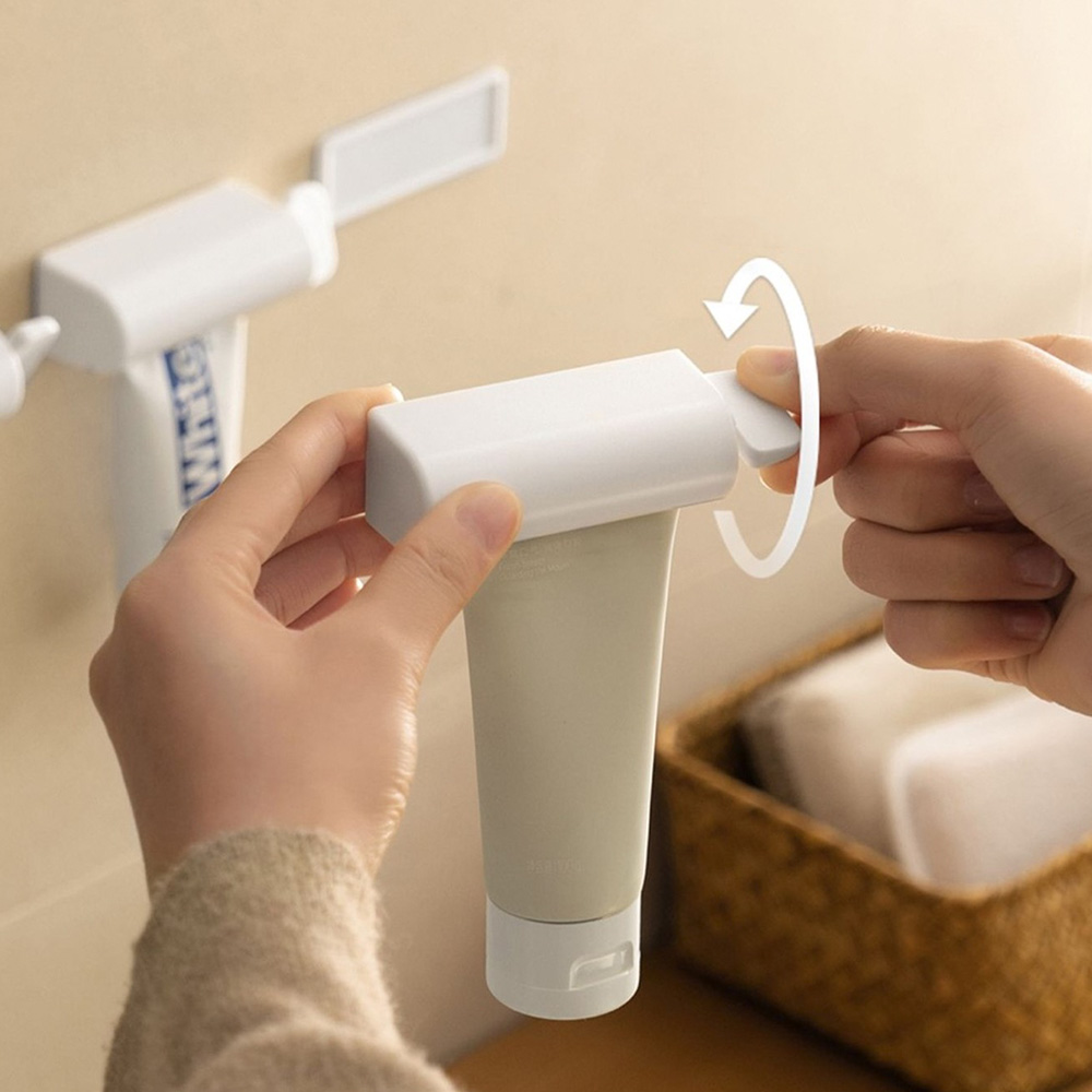 [단독] 1+1 탈부착 자석 치약걸이 튜브링거 태엽식 무타공 치약 정리 디스펜서 거치대