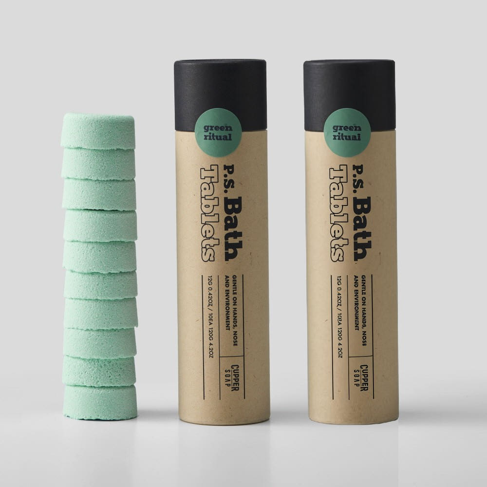 커퍼솝 타블렛 입욕제 그린 리추얼 배쓰밤 탄산 입욕제 족욕 반신욕 한알씩 120g, 2개