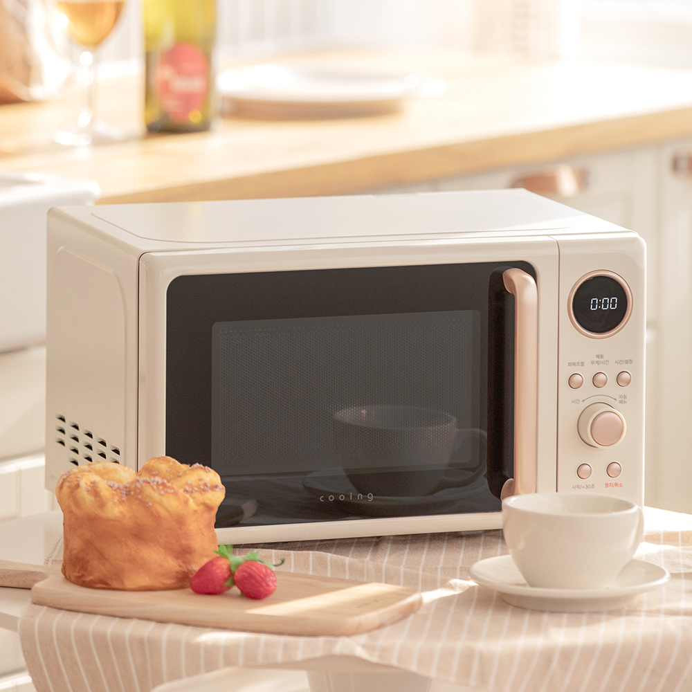 쿠잉 레트로 전자렌지 MM-ER20A 크림 전자랜지 미니 소형 원룸 가정용