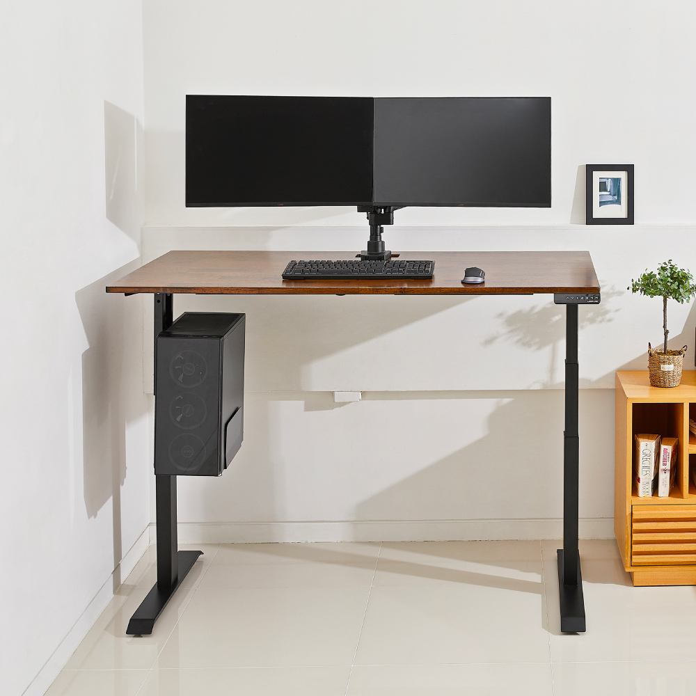 루나랩 원목 듀얼모터 전동 높이조절 책상 모션 데스크 모던 다크 일반 블랙 1200mm