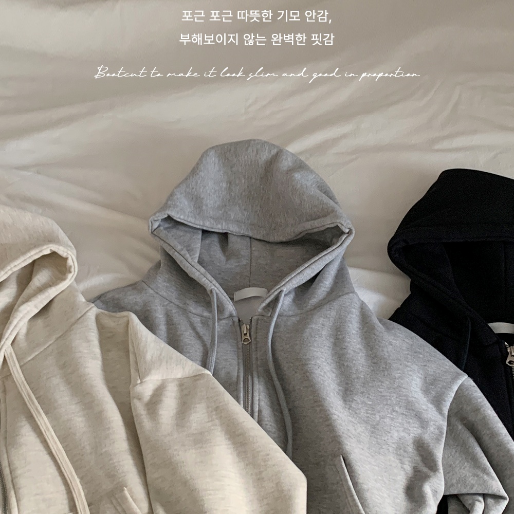 여성기모트레이닝세트 후드집업세트 - 상세 이미지 2