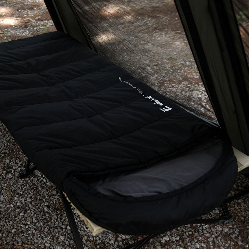 블루폴 인첸트 침낭 머미 백패킹 차박 사계절 겨울 캠핑침낭 2100g, 블랙