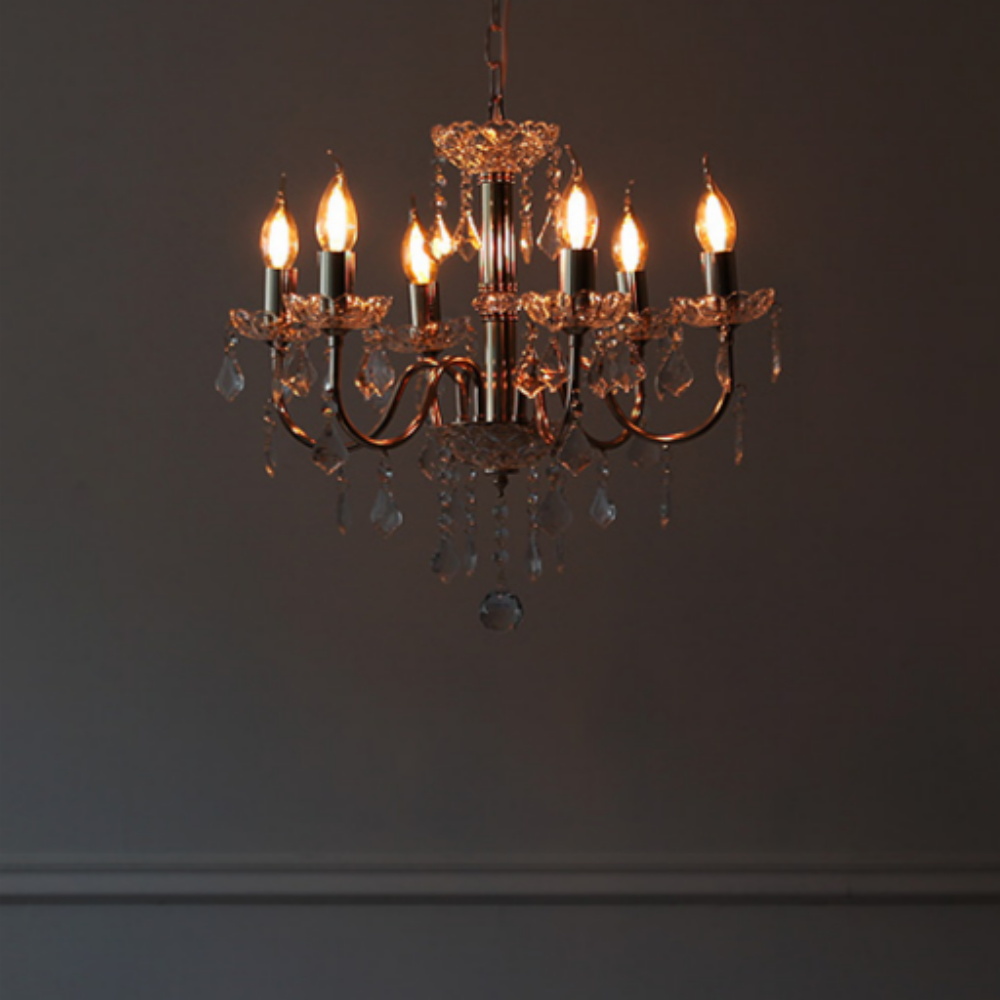 엘레강스 샹들리에 6등 500 골드 샹제리제 북유럽 크리스탈 거실조명